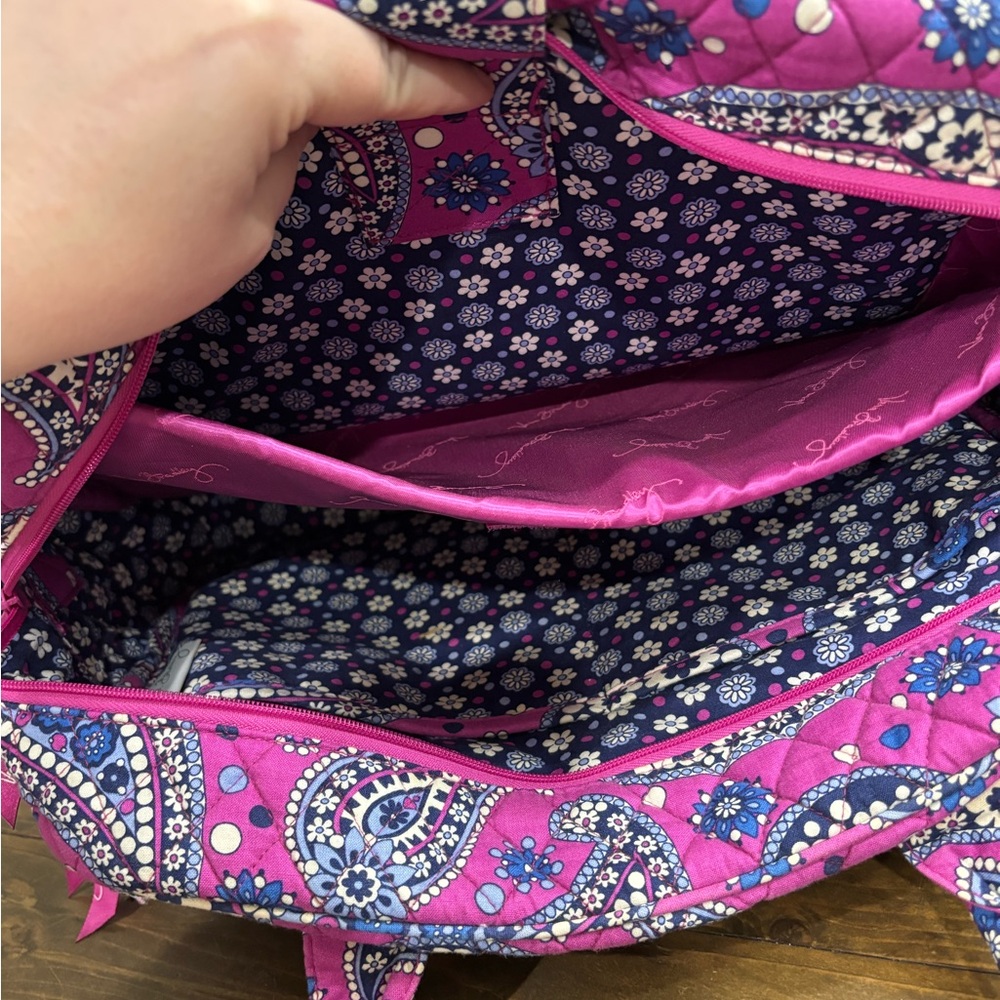 Vera Bradley Weekender Travel Bag in “Boysenberry” Purple and Blue Paisley - Picture 10 of 14